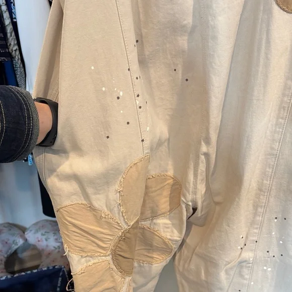 Floral Beige Jumpsuit - Picture 9 of 11